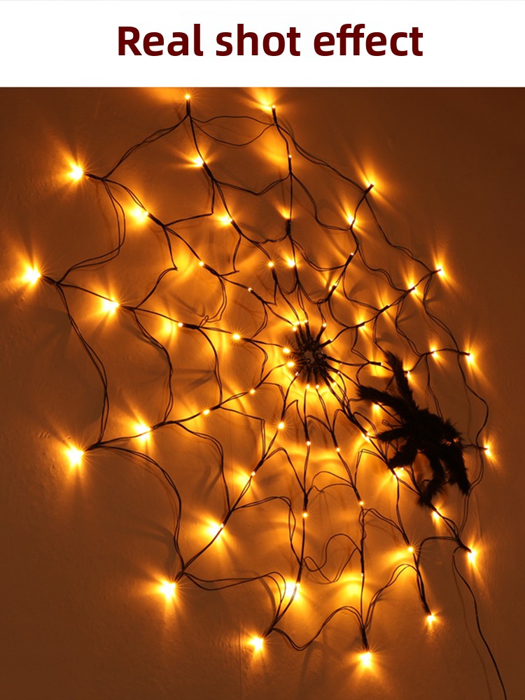 Halloween decorative lights: Glowing spider lights