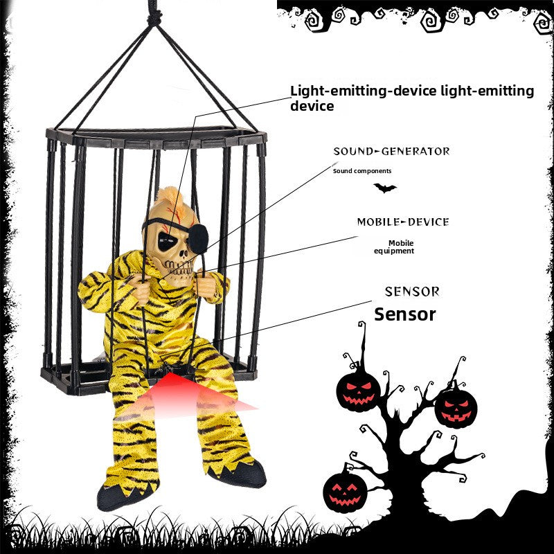 Halloween hanging Ghost toy prisoner cage ghost