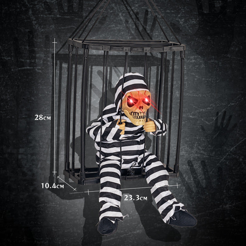 Halloween hanging Ghost toy prisoner cage ghost