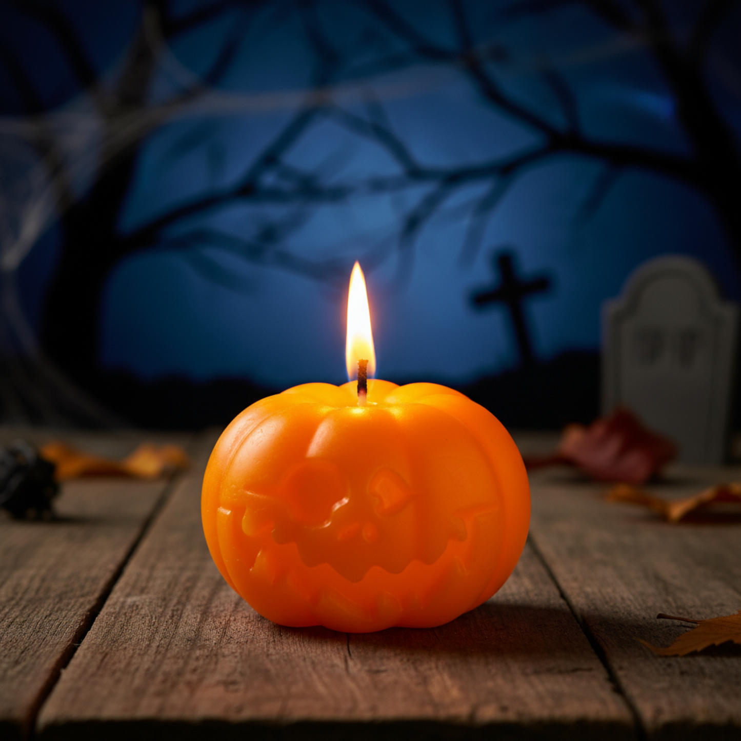 Halloween Pumpkin Candle Horror Faces