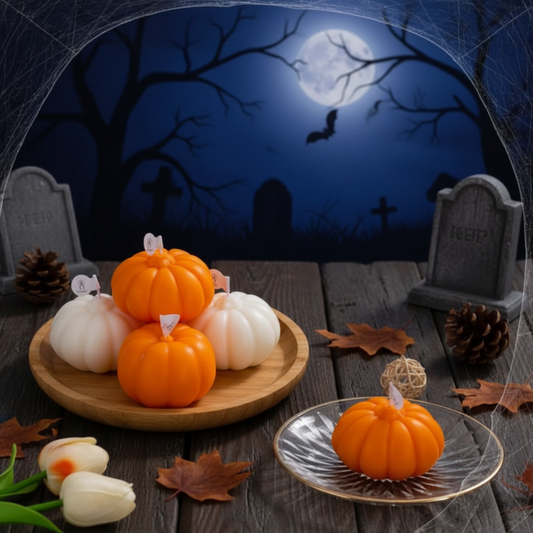 Halloween Pumpkin Candle Horror Faces